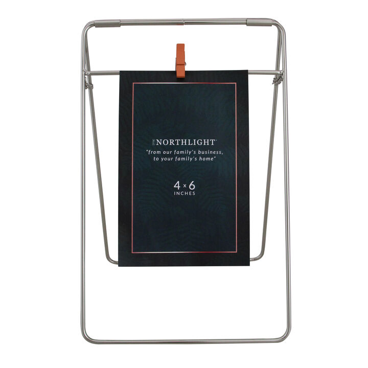 9.75" Contemporary Clip On 4" x 6" Photo Picture Frame - Silver