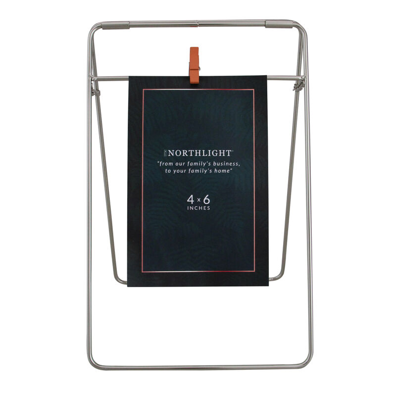 9.75" Contemporary Clip On 4" x 6" Photo Picture Frame - Silver