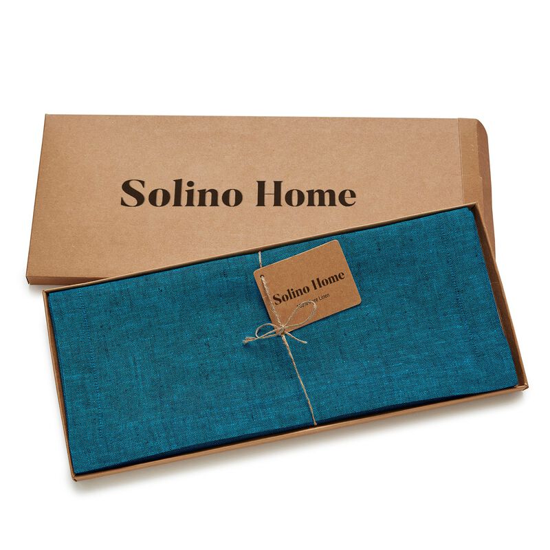 Solino Home 100% Pure Linen Table Runner | Athena for Thanksgiving, Christmas