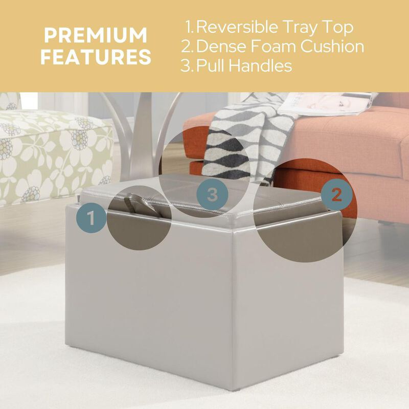 Convience Concept, Inc. Accent Storage Ottoman with Reversible Tray