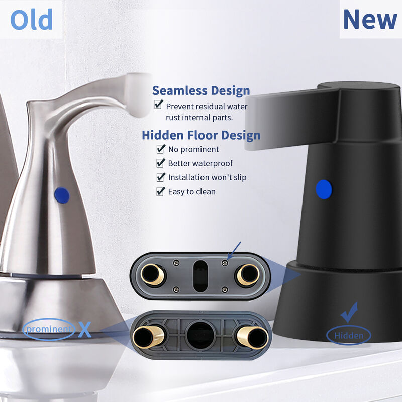 2-Handle Bathroom Sink Faucet with 360° High Arc Swivel Spout & Centerset Design for Modern Vanity