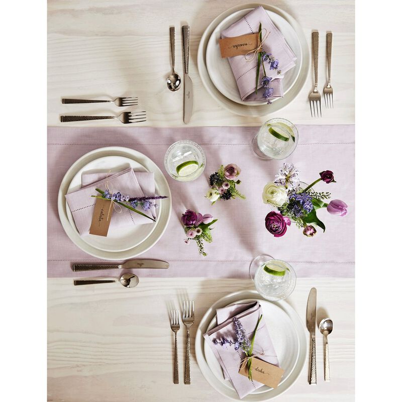 Solino Home 100% Pure Linen Table Runner | Classic Hemstitch for Thanksgiving, Christmas
