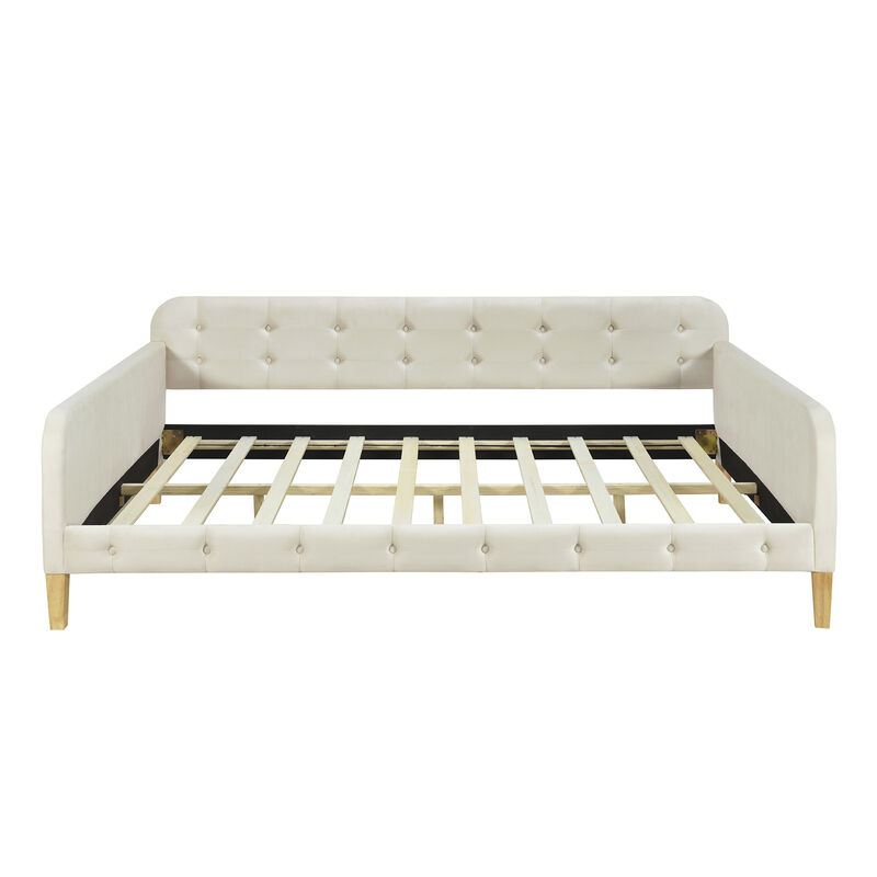 Merax Modern Upholstered Daybed with 4 Support Legs