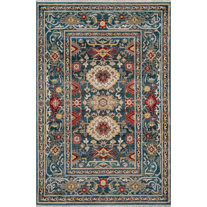 Momeni Traditional Rectangle Area Rug, Blue, 5' X 7'5