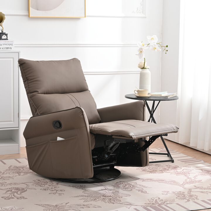Modern Swivel Recliner Chair with Side Pocket