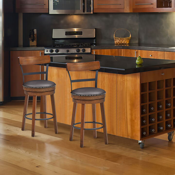 25.5-in Set of 2 Swivel Counter Height Bar Stools
