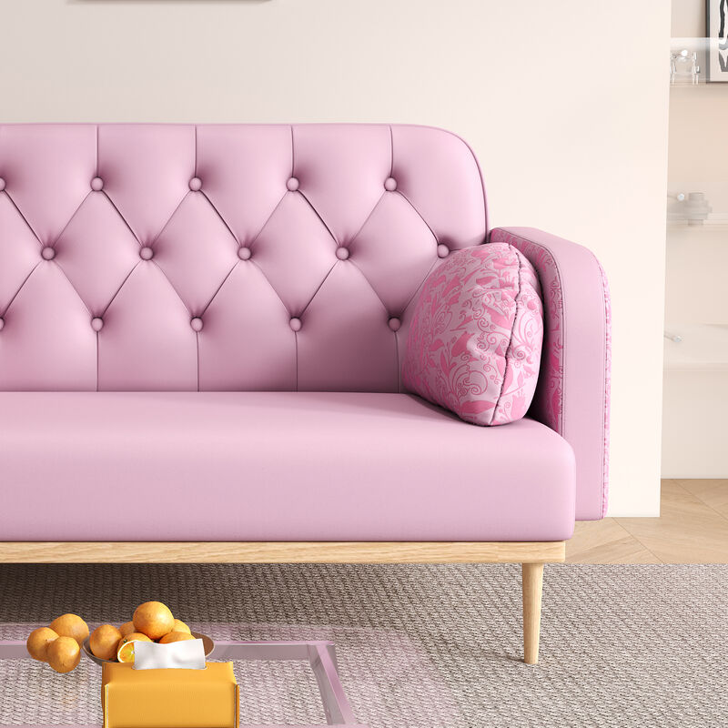 Merax Modern Upholstered Two-Seater PU Sofa