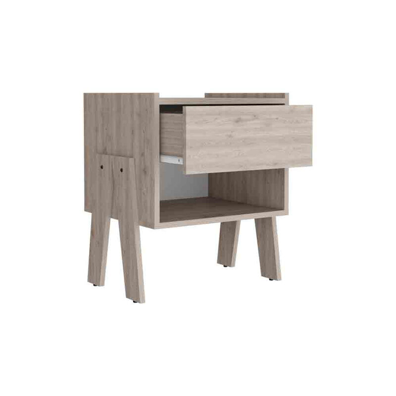 Nightstand Ferku, Bedroom, Light Gray