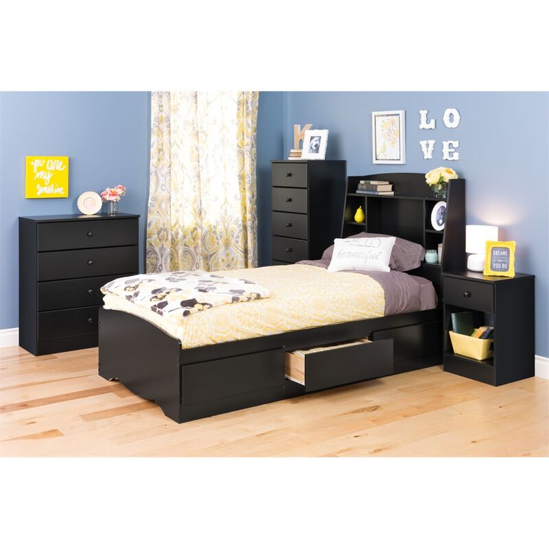 Prepac Astrid 4-Drawer Dresser, Black