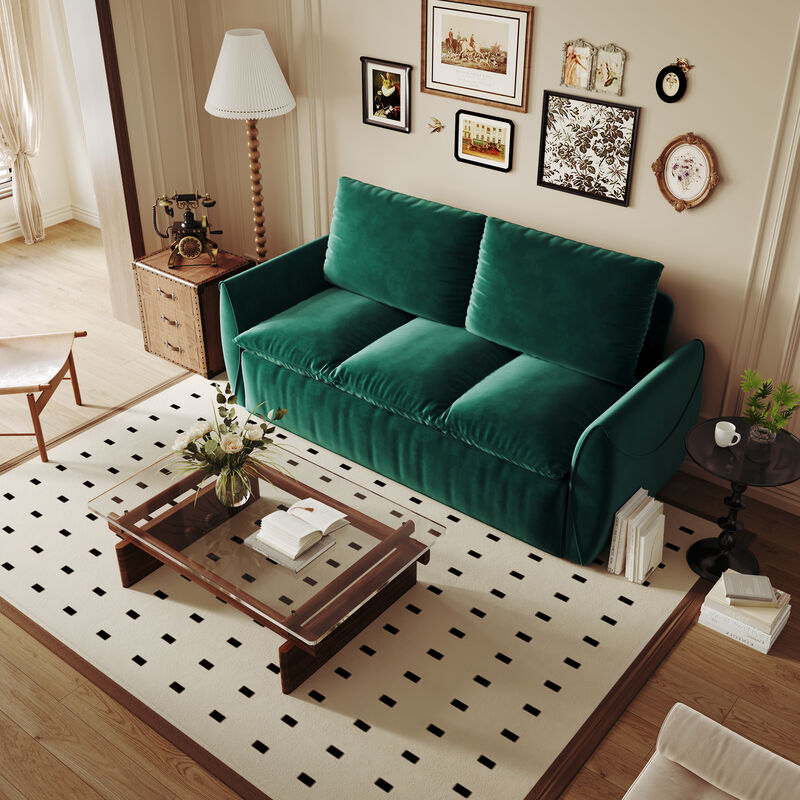 Merax 3-Seat Convertible Velvet  Sleeper Sofa