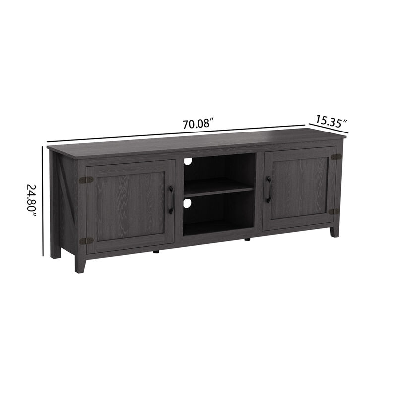 TV Stand Storage Media Console Entertainment Center, Tradition, With Doors