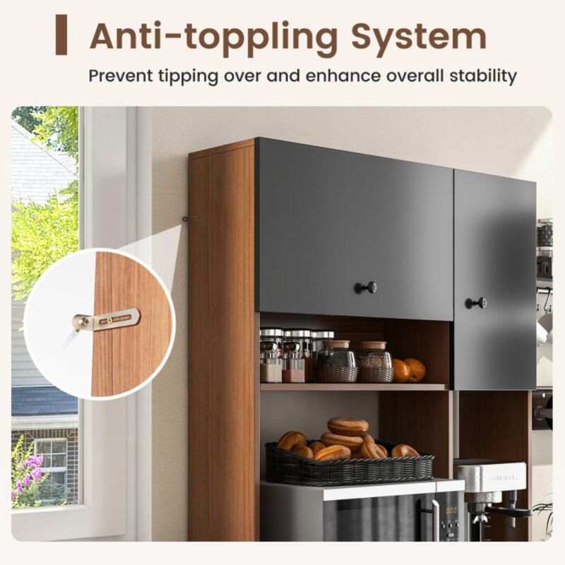Hivvago 71 Inch Kitchen Pantry with 3 Storage Cabinet and 3 Deep Drawers