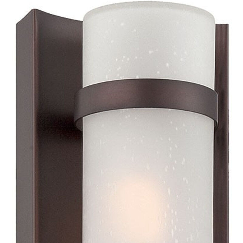 Hivvago Bronze and White Glass Wall Sconce