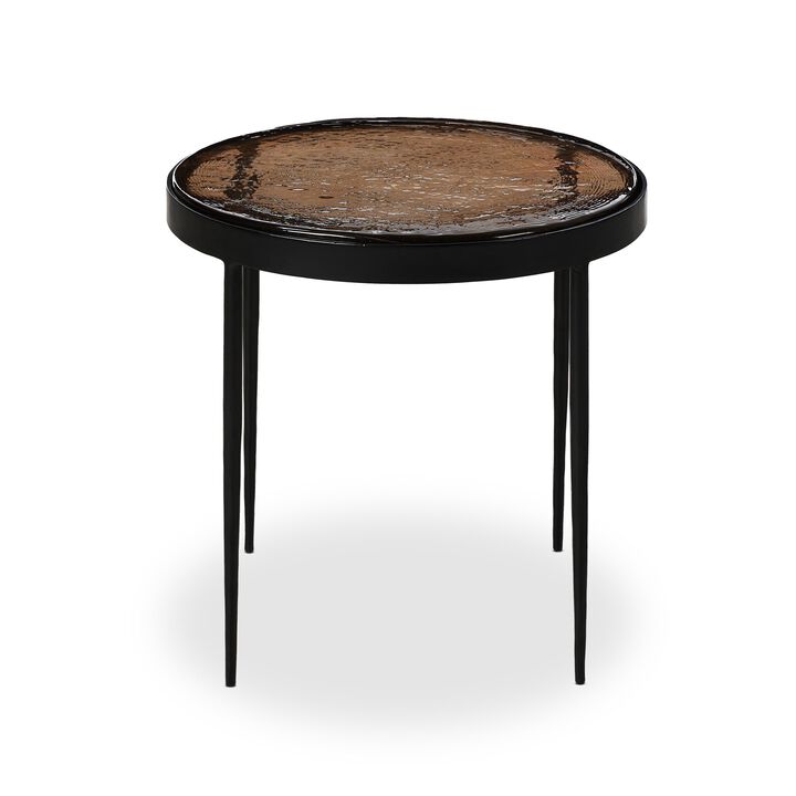 Yoko Small Smoked Brown Cast Glass Nesting Table