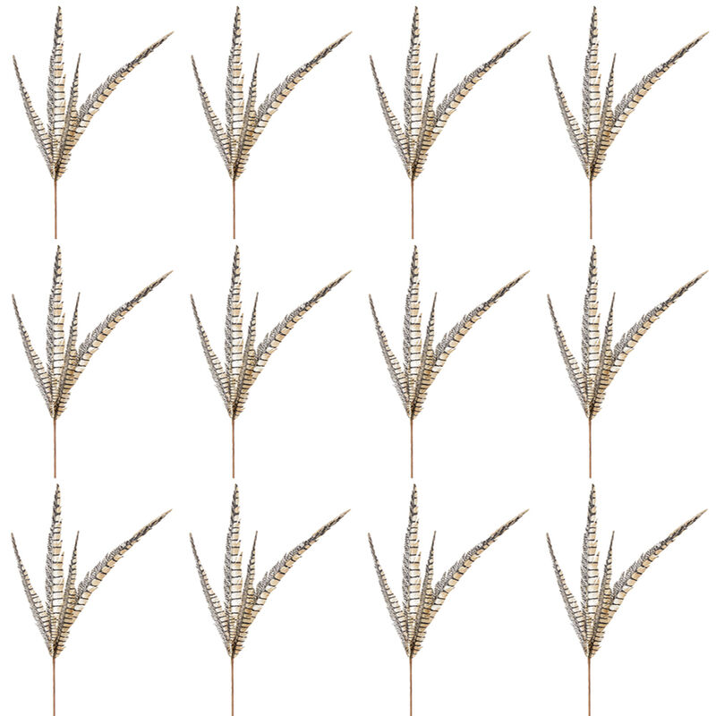 Set of 12 Faux Pheasant Feather Picks for Unique Floral Arrangements and Décor