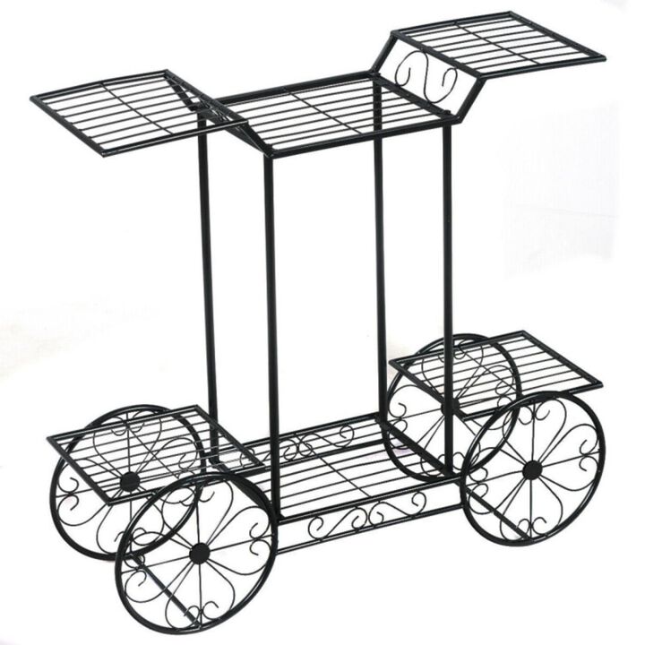 Hivvago 6-Tier Garden Cart Flower Rack Display Decor Pot Plant Holder
