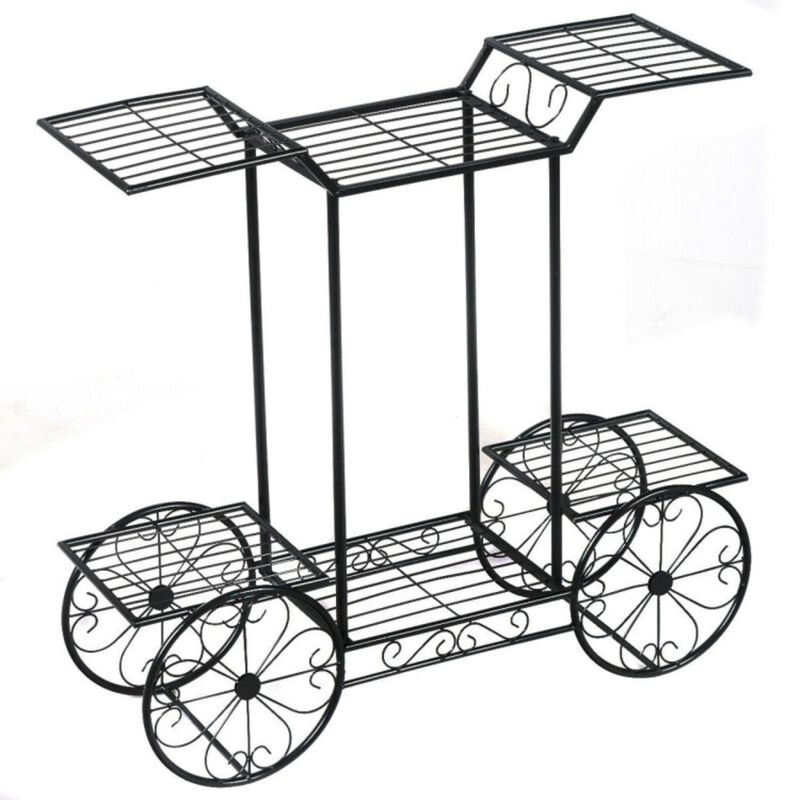Hivvago 6-Tier Garden Cart Flower Rack Display Decor Pot Plant Holder