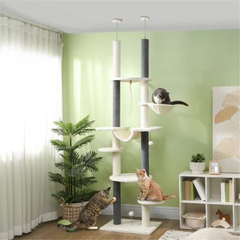 Cat Tree Sturdy Scratching Post and Climbing Tower with Cozy Perches for Cats