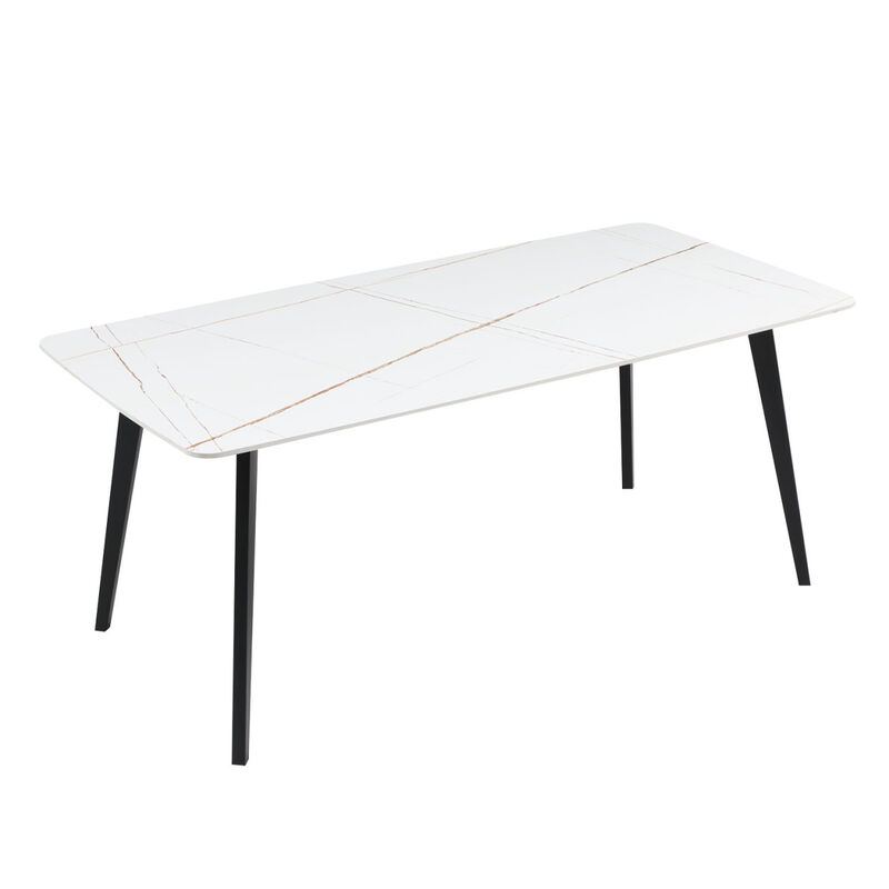 Porcelain Dining Table White 70"