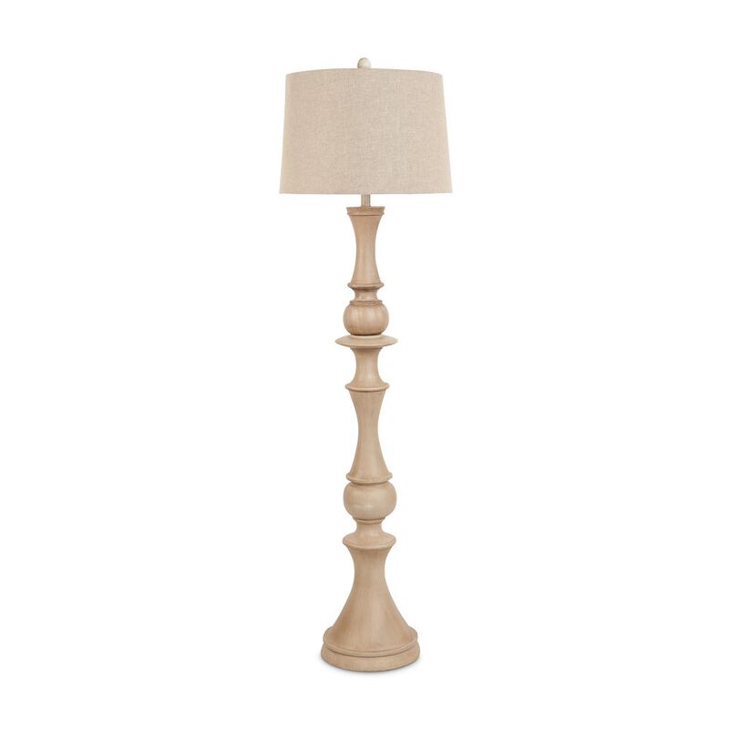 Lux Lighting Emma 63 polyresin distressed beige floor lamp, 1 pack