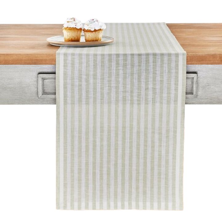 Solino Home 100% Pure Linen Table Runner 14 x 72 Inch | Amalfi Stripe