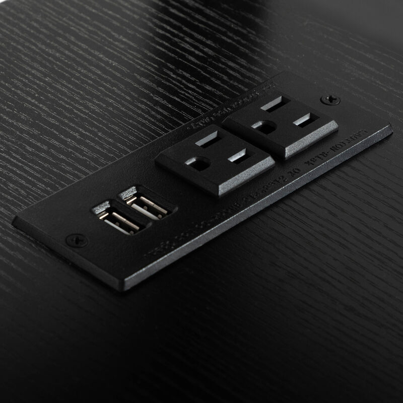 Streamdale Black End Table with Charger & Narrow Nightstand
