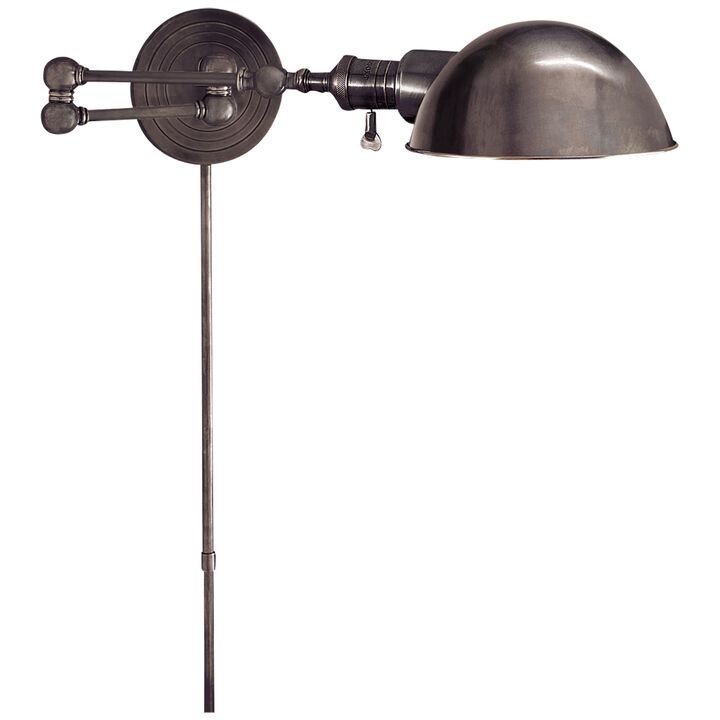 Boston Swing Arm in Bronze with SLG Shade