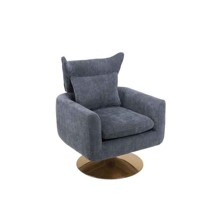 Classic Mid-Century 360-Degree Swivel Accent Chair, Dusty Linen