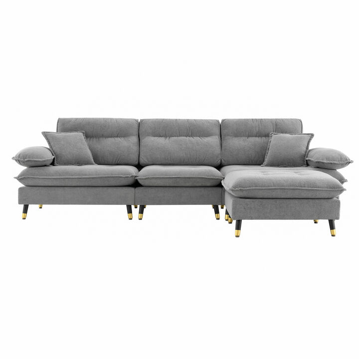 Merax L shaped Convertible Tufted Sectional Sofa