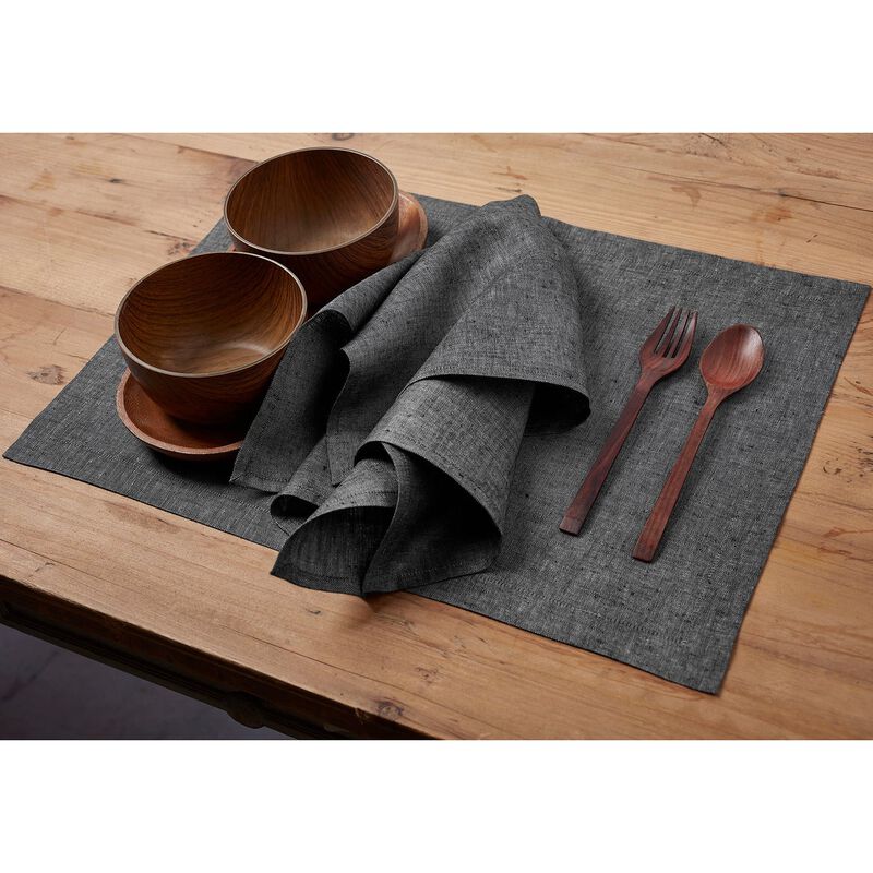 Solino Home 100% Pure Linen 14 x 19 Inch Placemats Set of 4 | Athena