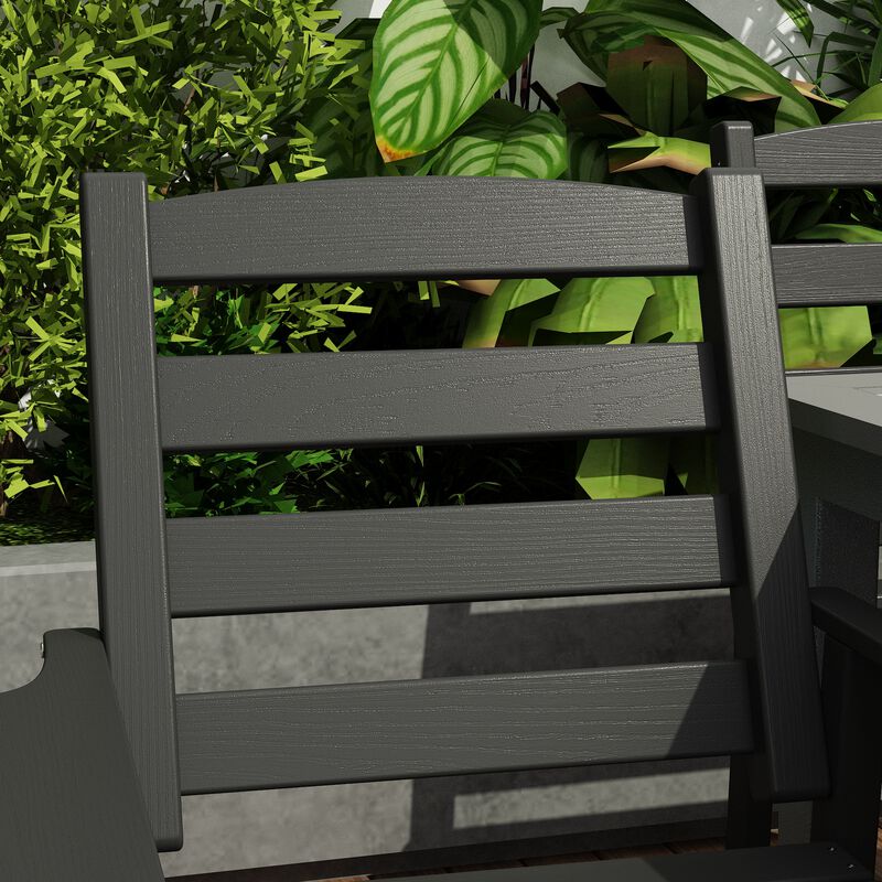FUFU&GAGA Patio Dining Chair with Armrests, Waterproof, UV Resistant (Pack of 2) (23.6" W x 18.9" D x 33.5" H),Grey