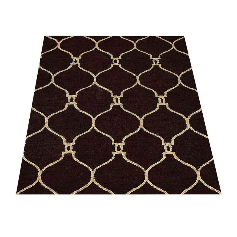 RUGSOTIC CARPETS HAND TUFTED WOOL ECO-FRIENDLY AREA RUGS  - 9'x12', Rectangle Shape, Brown & Beige, Geometric Modern Design, High Pile Handmade Area Rugs for Living Room, Bed Room (K01004)