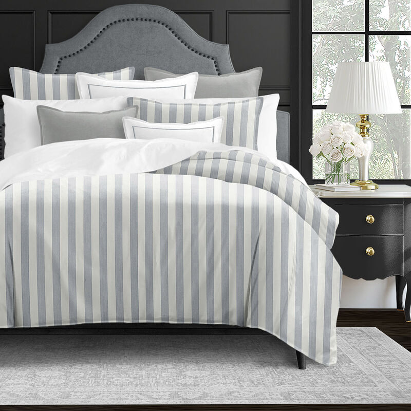 6ix Tailors Fine Linens Wave Runner Gray Coverlet Set