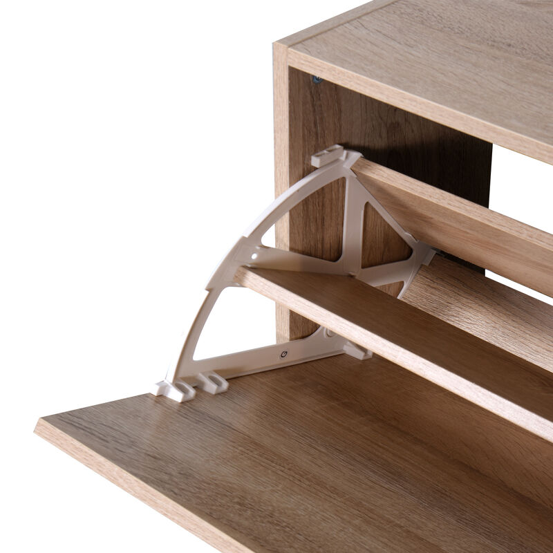 White Shoe Storage Cabinet with Flip Doors