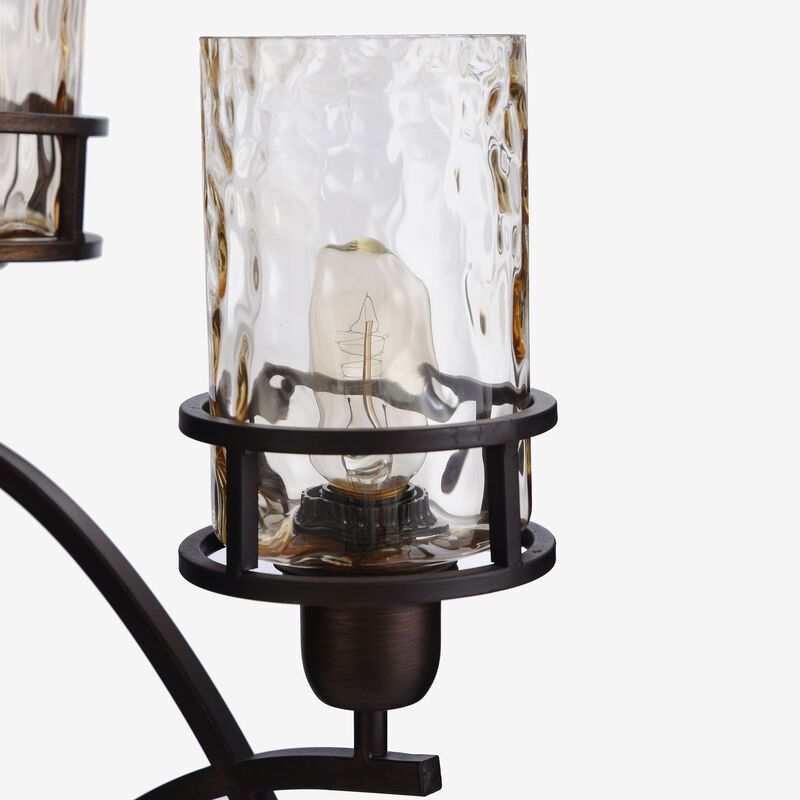 Bronze Metal Glass Shade Lamp (Set of 2)