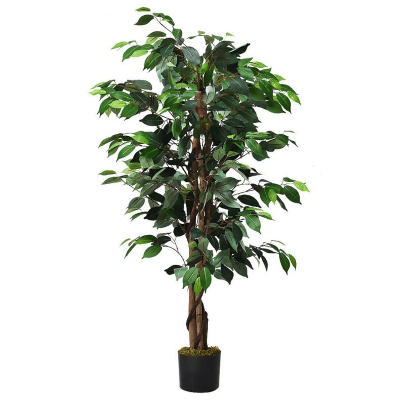Hivvago 4 Feet In/Outdoor Trunks Artificial Ficus Silk Tree