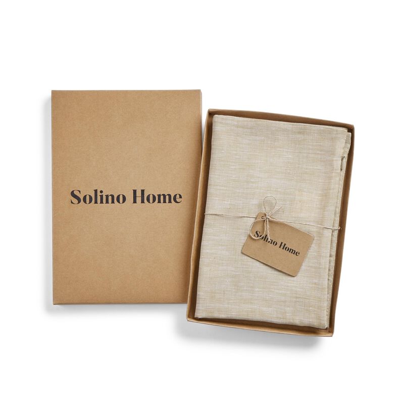 Solino Home Decorative Linen Pillow Cover 20 x 20 Inch - 100% European Flax Throw Pillow Case with Invisible Zipper | Montauk