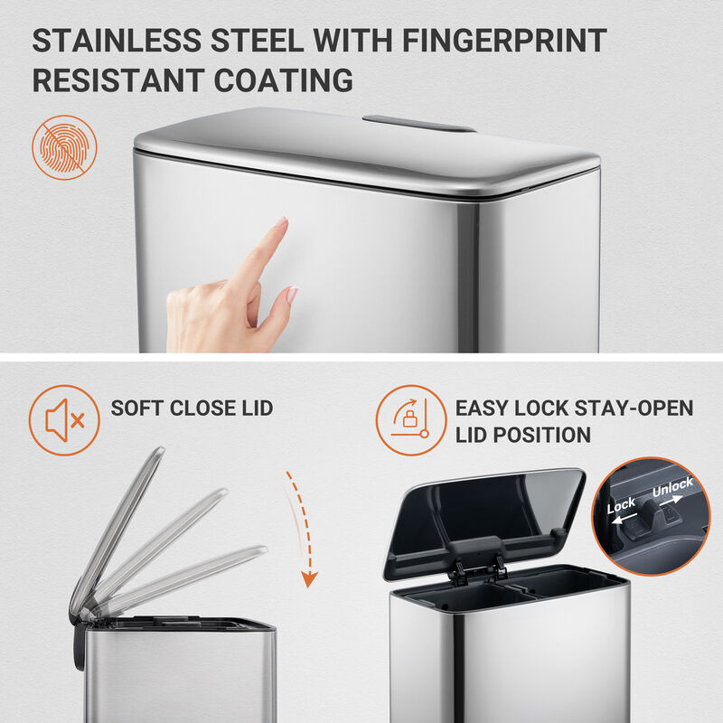 18L+18L Pedal Classified Trash Can