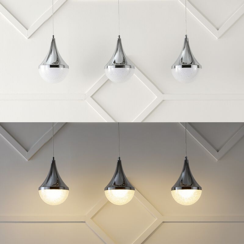Elyse Teardrop Modern Mid Century Iron/Acrylic Integrated Linear LED Pendant