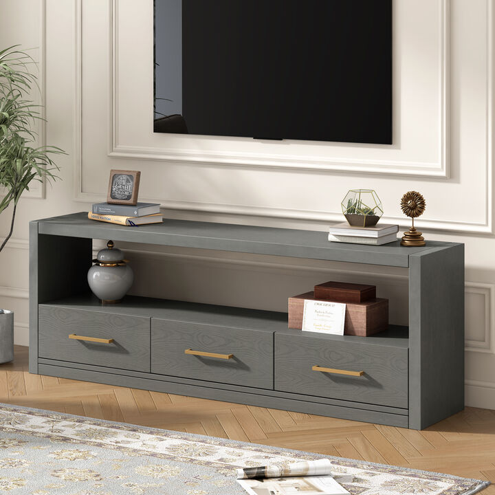 Merax Classic TV Console Side Cabinet TV Stand with 3 Drawers