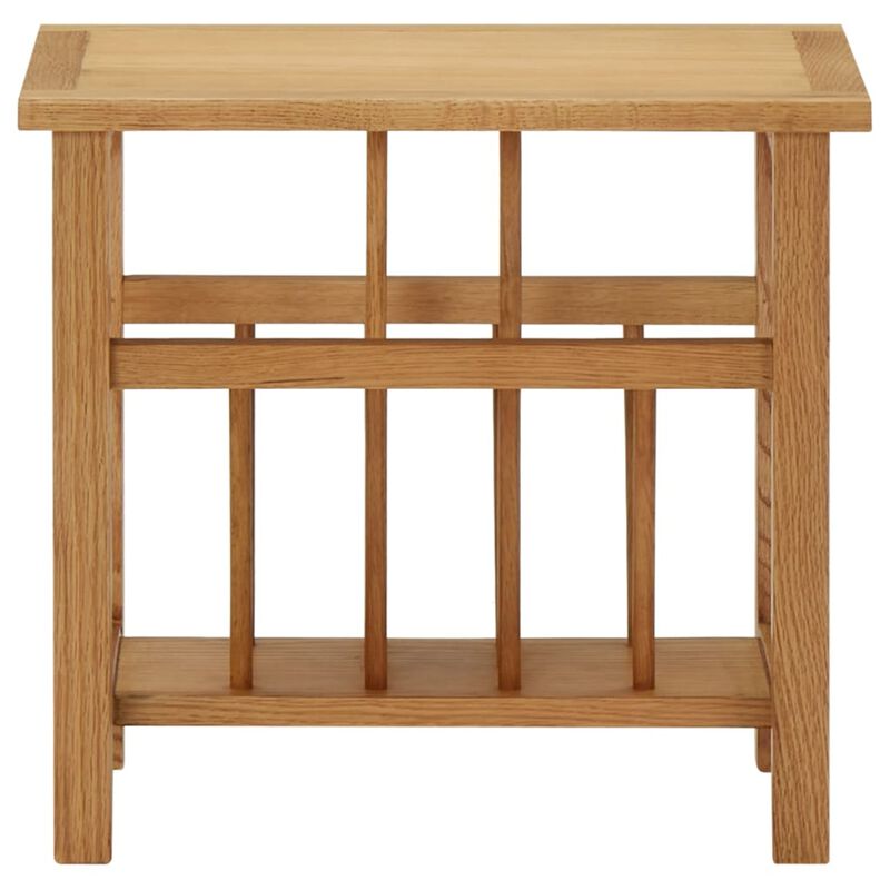 vidaXL Magazine Table 17.7"x10.6"x16.5" Solid Oak Wood