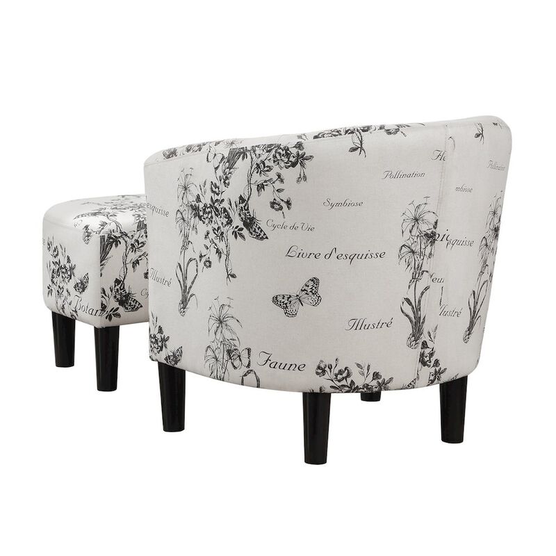 Convenience Concepts Take a Seat Churchill Accent Chair with Ottoman