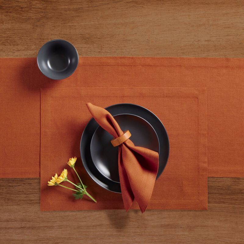 Solino Home 100% Pure Linen 14 x 19 Inch Placemats Set of 4 | Diana