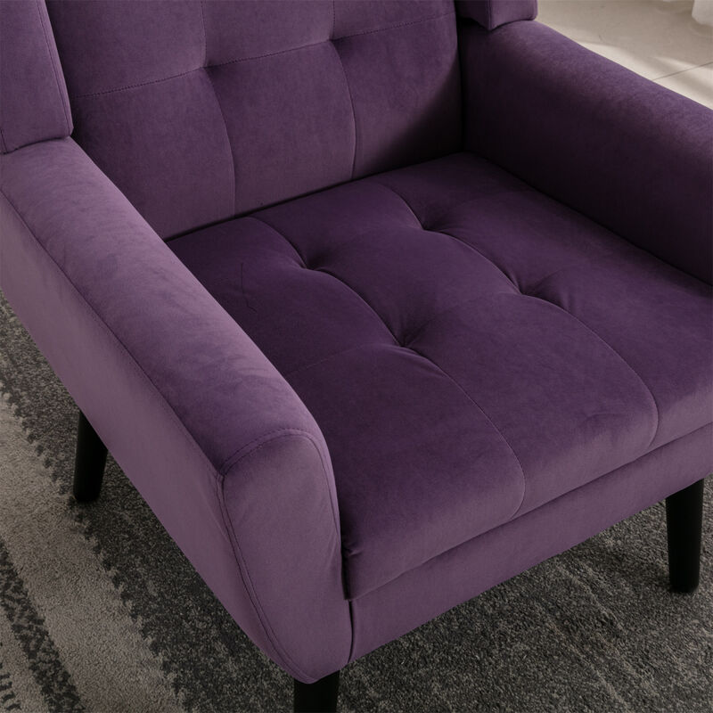 Modern Soft Velvet Material Ergonomics Accent Chair Living Room Chair Bedroom Chair Home Chair