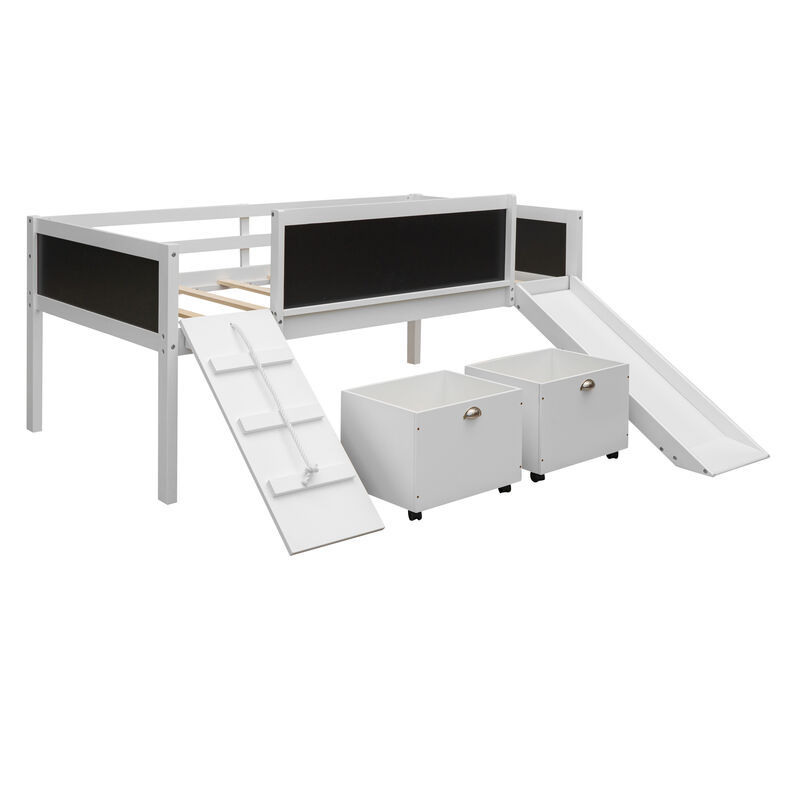 Merax Loft Bed with 2 Storage Boxes