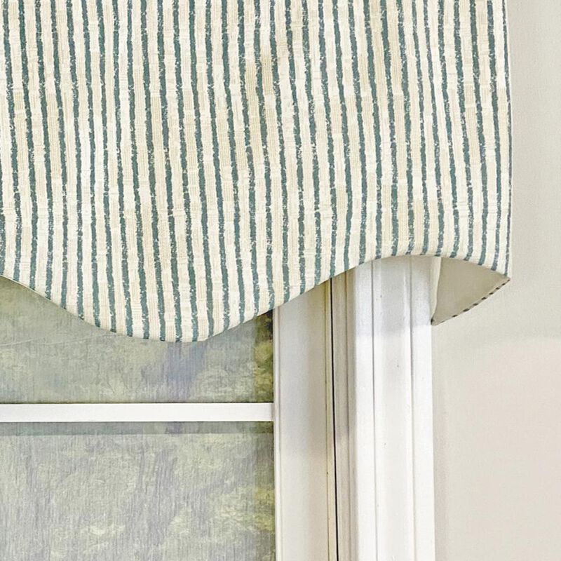 RLF Home Duval Regal Valance Ocean Blue. 3" Rod  Pocket 50"W x 17"L