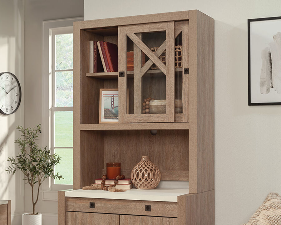 Dixon City Library Hutch w/ Sliding Doors