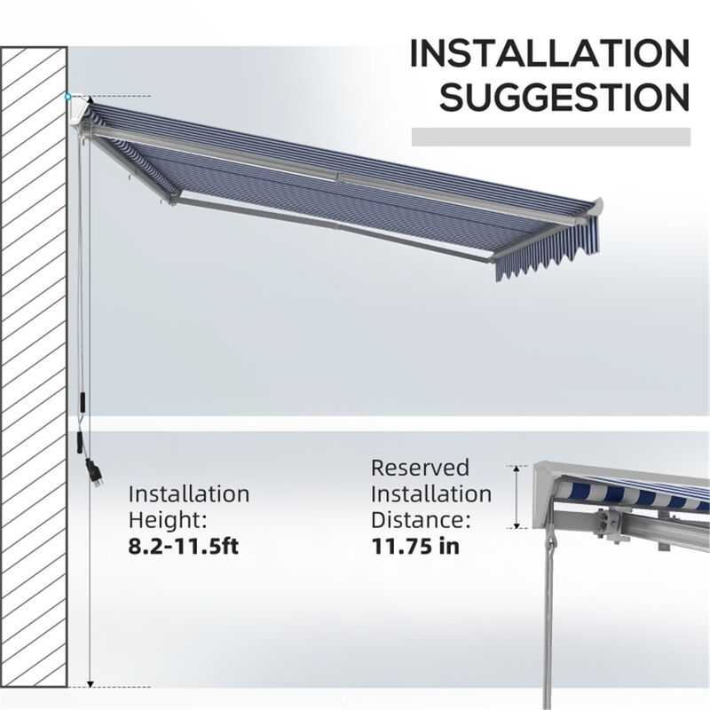 Remote-Controlled Retractable Patio Awning, Weather-Resistant Motorized Canopy