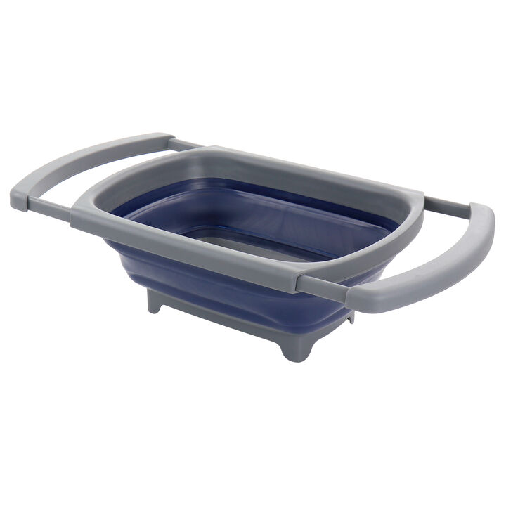 Oster Bluemarine 4 Quart Over the Sink Collapsible Silicone Strainer in Blue