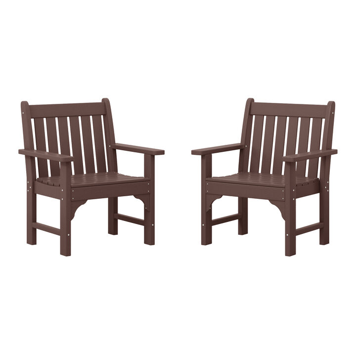 WestinTrends Outdoor Patio HDPE Adirondack Dining Arm Chairs (Set of 2)